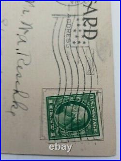 Rare Green Line 1 cent George Washington Stamp one cent on Postcard