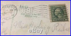 Rare Green Line Washington 1 Cent Stamp Error Top Right Corner Scotts #406