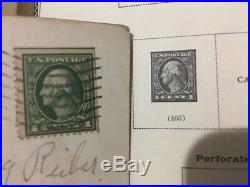 Rare Green Line Washington 1 Cent Stamp Error Top Right Corner Scotts #406