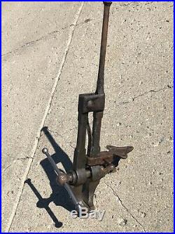 Rare Indian Chief BLACKSMITH POST LEG VISE TOOL WORKS VICE JAWS STAMPED