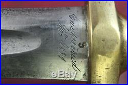 Rare Original 1858 Civil War Confederate M1831 Short Sword Signed & Stamped # 9