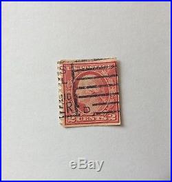 Rare Red Line Washington 2 Cent Stamp-free Ship, Used But In Excelente Condition