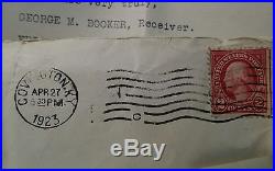Rare Red Line Washington 2 Cent Stamp on letter 1923 +invoices