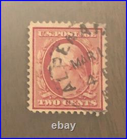 Rare Vintage 1908-09 George Washington 2 cent Red Carmine US Postal Stamp