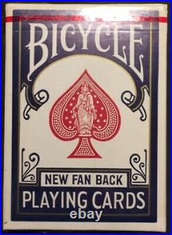 Rare Vintage Unopened Cello Sealed Bicycle Playing Cards Tax Stamp New Fan Back