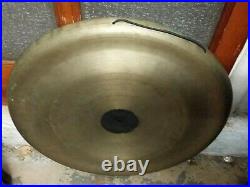 Rare Vintage Zildjian 1950s Block Stamp 24 Gong Cymbal W Center Hole W Vids