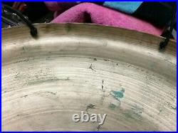 Rare Vintage Zildjian 1950s Block Stamp 24 Gong Cymbal W Center Hole W Vids
