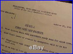 Rare Wwii Flying Tigers Avg 1941 Alert Crew Procedure / Code Words Document