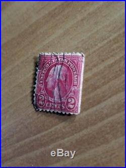 Rare used red Washington 2 cent stamp