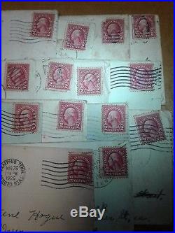 Red Washington used stamps with letters from man to woman, great con. Have ple
