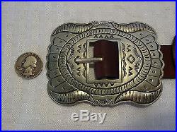 SALE NAVAJO Huge Hand-Stamped German Silver Concho BELT, Verna Blackgoat