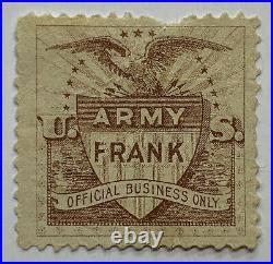 SCARCE 1890's U. S ARMY FRANK STAMP OFFICIAL BUSINESS ONLY BROWN EAGLE