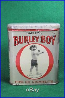 SCARCE Bagley's BURLEY BOY Tobacco Tin with Partial Tax Stamp