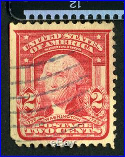 SERIES 1902 RARE George Washington Two Cent Postage Red Carmine US Used Stamp