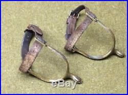 SPUS, Brass Cavalry, with original matching stamped STRAPS Both spurs RIA 1903