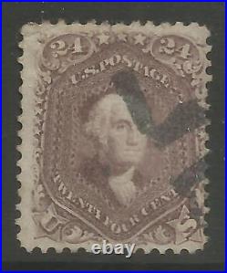 STAMPS-UNITED STATES. 1862. 24c Brown Lilac. Scott 70a. Fine Used Mute Cancel