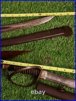 SUPER RARE Civil War Confederate Stamped Sword and Matching Scabbard Brit Imp