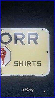 SWEET-ORR Overalls/clothing Porcelain Sign. UNION MADE AND DATE STAMPED 3-56