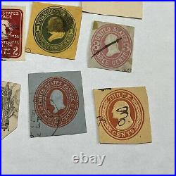 Scarce Lot Of 15 Different United States Cut Squares Corners