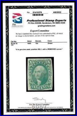 Scott #16 10¢ Washington RARE Used, CV $13500, PSE Cert