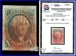 Scott 2 1847 10¢ Washington Used XF JUMBO! WithRed Cancels Cat $825 with PSE CERT