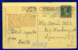 Scott 352 or 387 Franklin Coil Stamp Used on Post Card