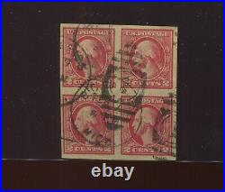 Scott 533 Washington Imperf Offset Used Block of 4 Stamps (Stock By 253)