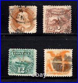 Short set 1869 Pictorials Scott #'s 112-114 117 CV $1,022.50