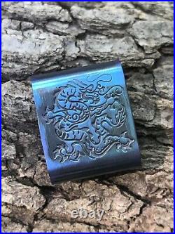 Steel Flame Niobium Molle Clip With Dragon Stamp HGR Never Used