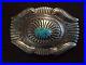 Sterling silver & turquoise belt buckle stamped Jeniffer Curtis