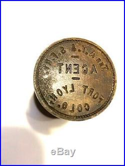 T. A. T. & S. F. RY SANTA FE Fort Lyon Colorado WAX SEALER Metal Railroad Stamp