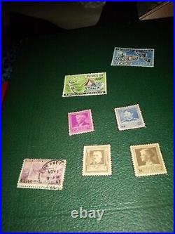 Three stamp albums with stamps from 1900's-late 1980 used