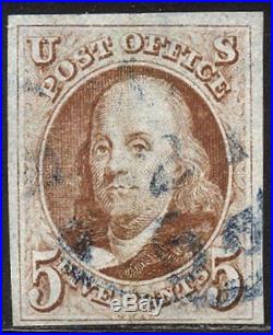 U. S. #1 Used BEAUTY 1847 5c Red Brown ($375)