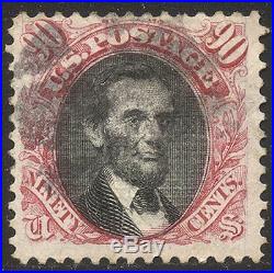 U. S. #122 Used BEAUTY withCert 1869 90c Lincoln