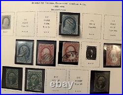 U. S. 1851-1856 Imperforate Stamps 1C, 3C, 10C & 12C. 8x Stamps. Details Below