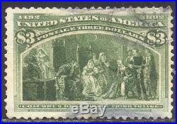 U. S. #243 Used 1893 $3.00 Columbian ($825)