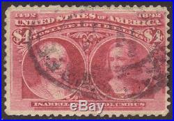 U. S. #244 Used 1893 $4.00 Columbian ($1,050)
