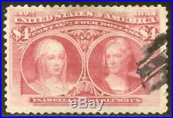 U. S. #244 Used BEAUTY 1893 $4.00 Columbian ($1,050)