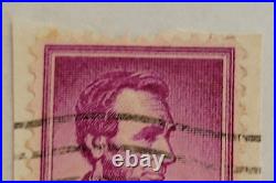 U. S. Postage Abraham Lincoln 4¢ Purple Stamp Used/Posted c. 1954 27