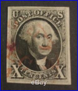 U. S. Stamp #2 used 1847 10c Black ($900)