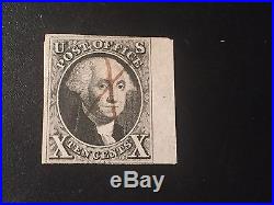 U S Stamp Old Used #2, Washington 10c CV$1350 Wide Margins