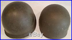U. S. WWII M1 Helmet Fixed Bail, Front Seam, Heat Stamp 162B, Liner & Netting