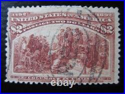 UNITED STATES Sc. #242 scarce used $2 Columbian stamp! SCV $650.00