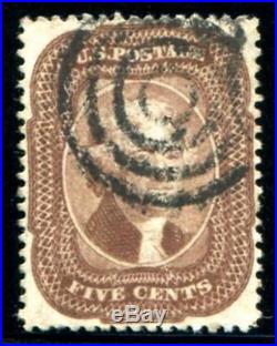 UNITED STATES Sc. # 29 5¢ Brown 1859 Type 1 VF Used Stamp