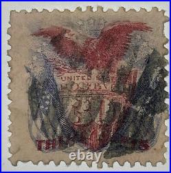 US #121 1860 30c Eagle & Shield Pictorial Used/short perf-$450 SCV