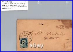 US 1850s Scott #7 CDS Postmarked Detroit MI Local Drop Letter Rate