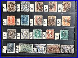 US 1857-1893 Fabulous Group Of Classics Used in Stock Sheet CV $1412 5R815