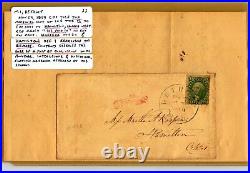 US 1859 Scott #33 CDS Postmarked Detroit Mich to Hamilton Canada West withLetter