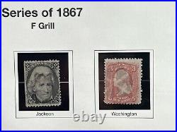 US 1867 Fabulous Collection of F Grills Used on Album Page RARE 6R423