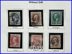 US 1870-71 Outstanding Collection of Used Without Grill RARE 6R424